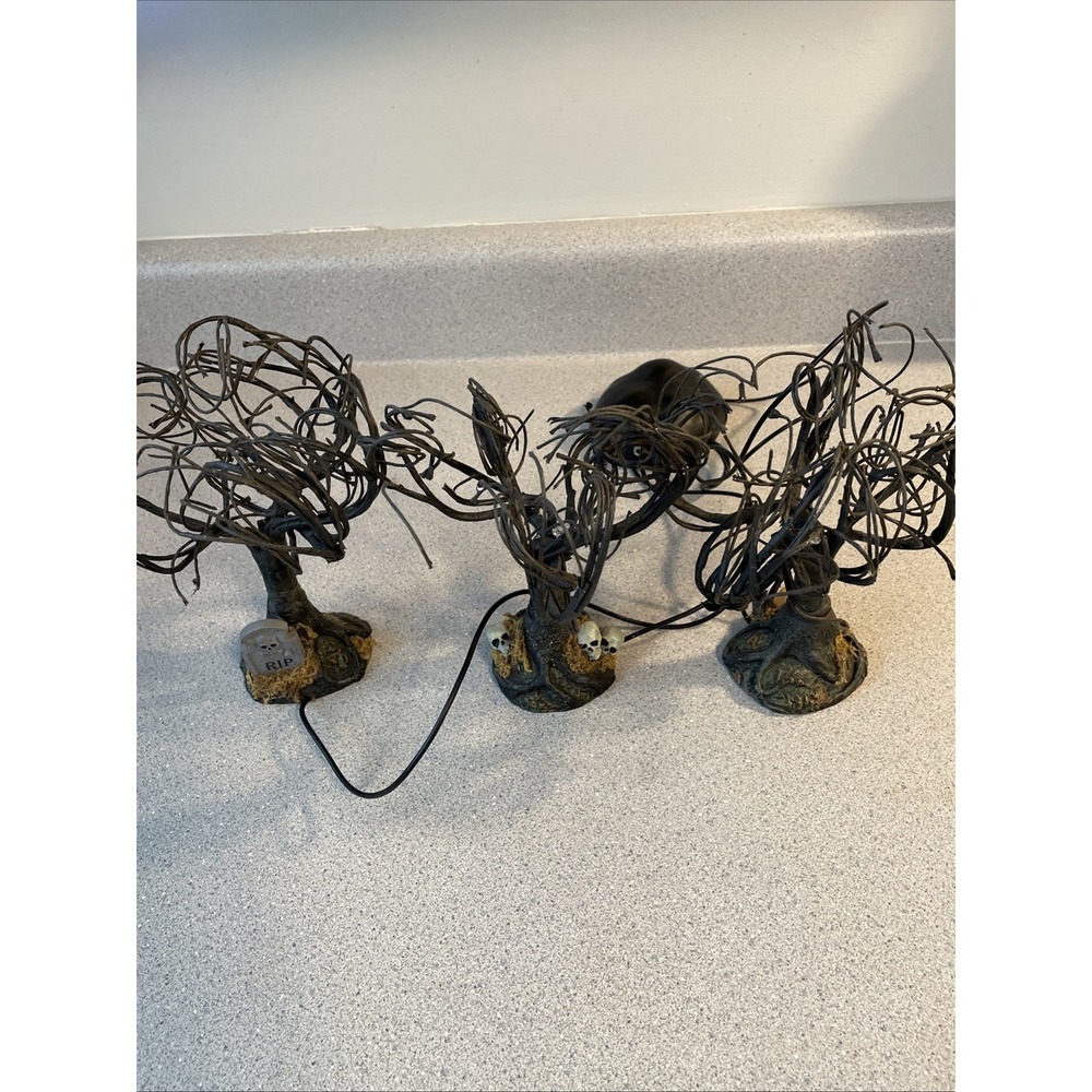 Dept. 56 Halloween Haunted Sounds Lit Trees Halloween Village Accessories - Picture 15 of 16